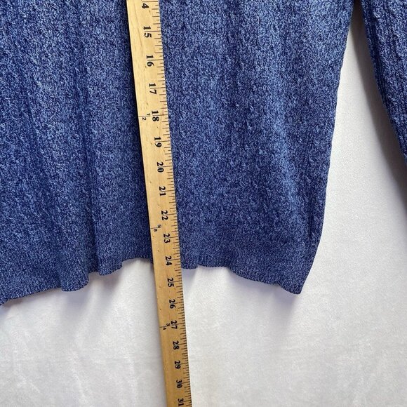 Karen Scott Knitted Braid Split Cowl Neck Long Sleeve Sweater Women XL Blue Used - Picture 7 of 16